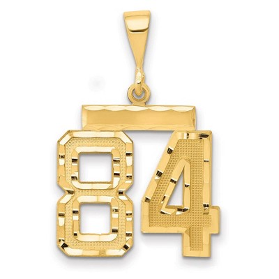 Black Bow Jewelry 14K Yellow Gold, Varsity Collection, Medium D/C Pendant Number 84