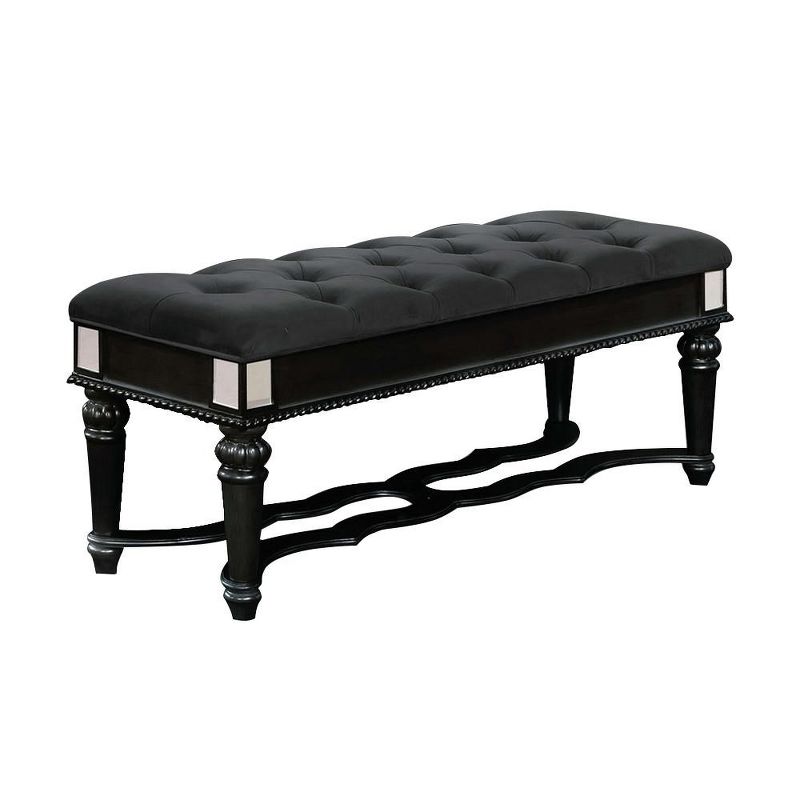 Simple Relax Bedroom Bench with Button Tufted in Black, 2 of 5