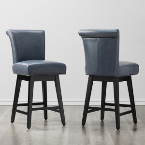 Spruce&Spring Upholstered 26-inch Counter Height Swivel Barstool - 1 of 4