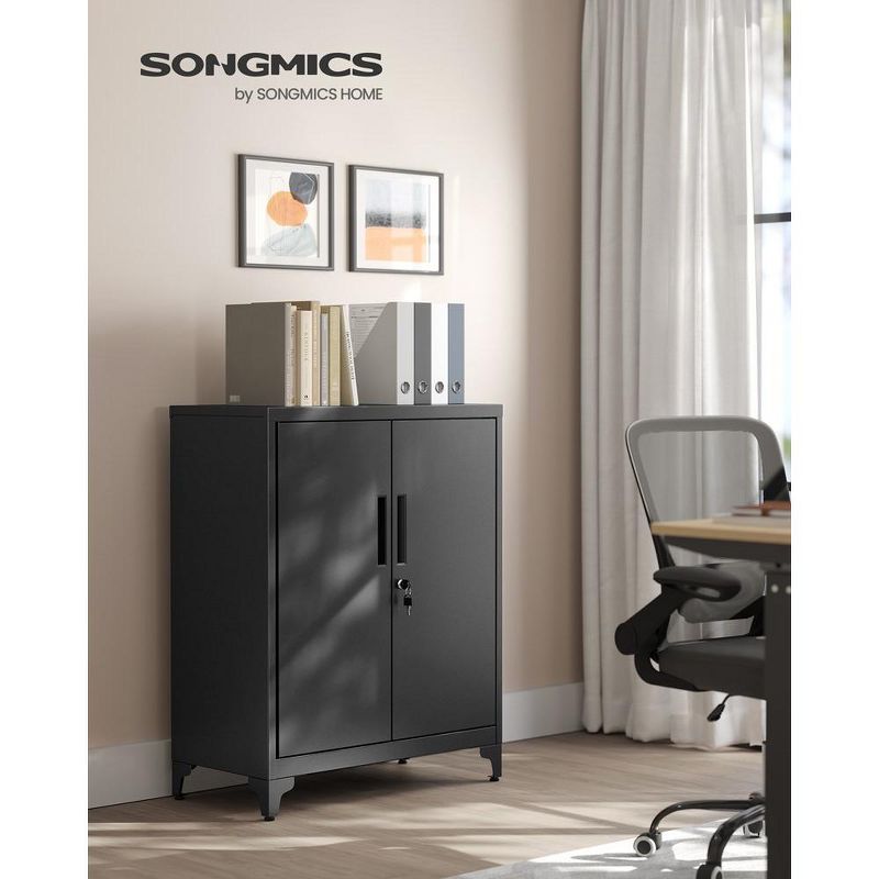 SONGMICS Office Cabinet Garage Cabinet, Metal Storage Cabinet with Doors and Shelves, 3 of 10