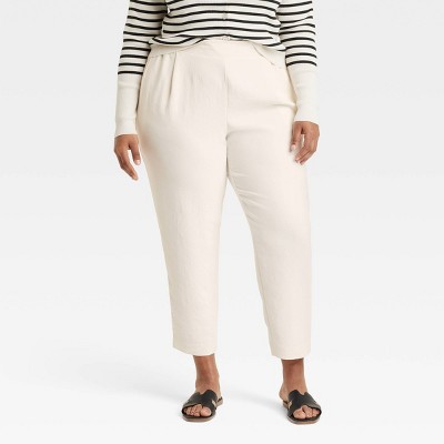 Women's Signature Crepe Tapered Ankle Pull-On Pants - A New Day™