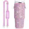 BABYYER Bling Water Bottle Holder, Rhinestones Water Bottle Sling Bag Stanley Cup Accessories with Lid Covers for Stanley 40 oz Tumbler - 2 of 4