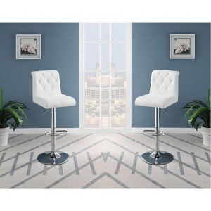 NicBex Set of 2 Bar Stools for Kitchen Island,Adjustable Counter Height Bar Stools with Faux Leather,Bar Chairs for Dining Rooms,Kitchens,White - 1 of 4