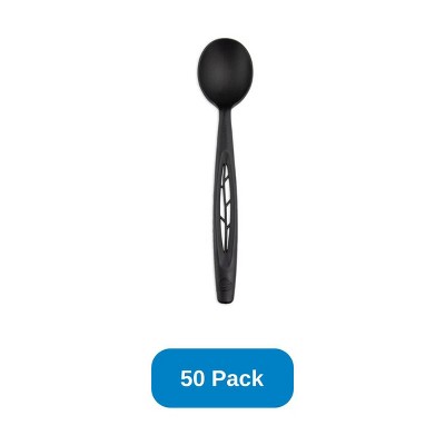 Jaya 6.5" Compostable Spoons Bulk Black - Pack of 50