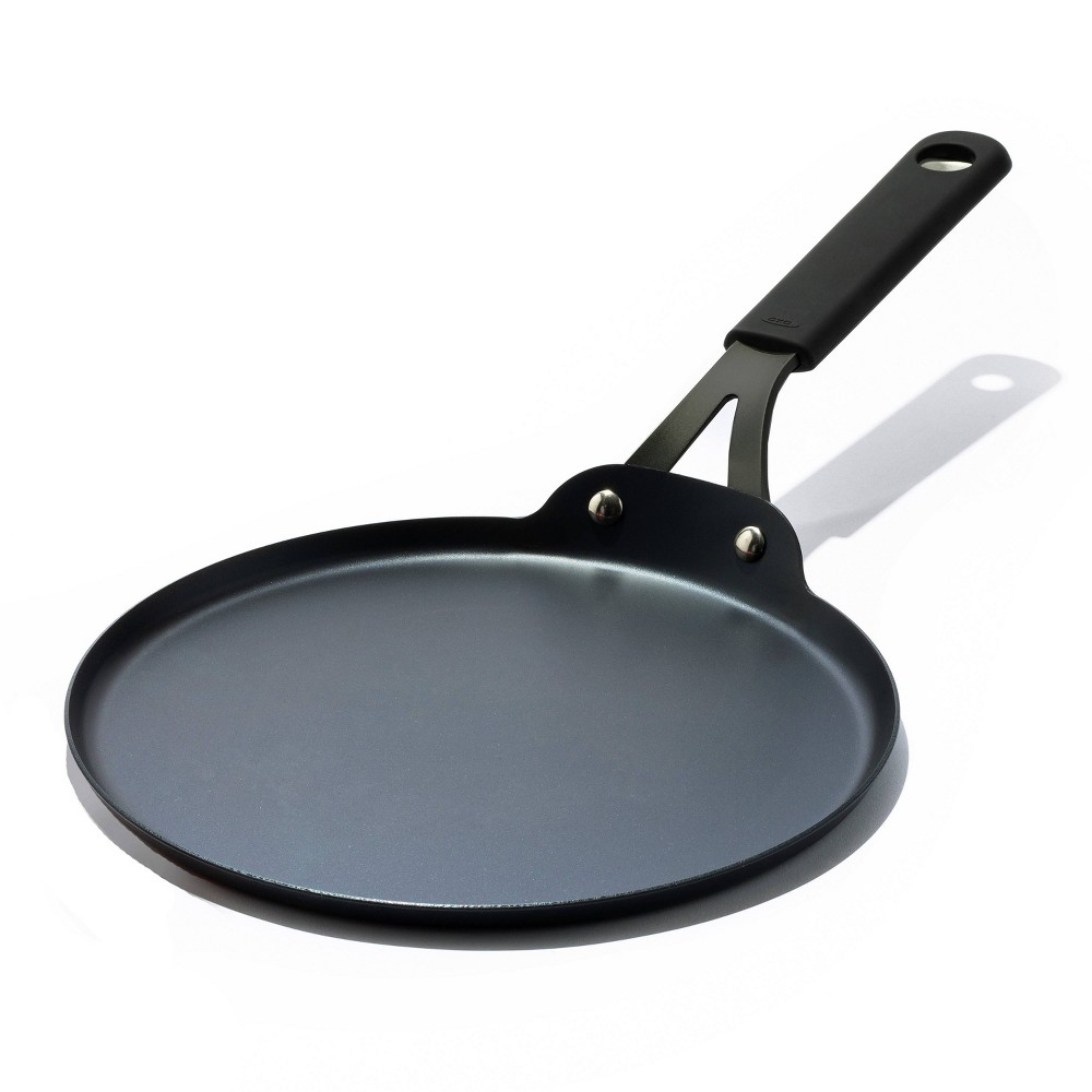 OXO 10 Ceramic Steel Crepe Pan with Silicone Sleeve Black