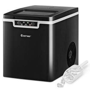 Costway Ice Maker Machine Countertop 26Lbs/24H Portable W/Scoop & Basket Black - 1 of 4