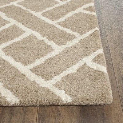 Ivory and Beige Hand-Tufted Wool Runner Rug