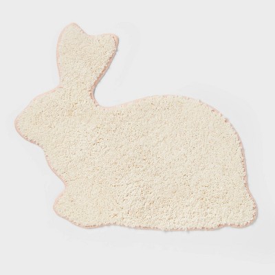 20"x24" Easter Bunny Shaped Non Slip Bath Rug White - Threshold™