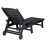 Outdoor HDPE Lounge Chair with Adjustable Backrest, Wheels, and Comfortable Armrests Folding Patio Lounge Chair for Poolside, Patio-- Frevyn - 4 of 4