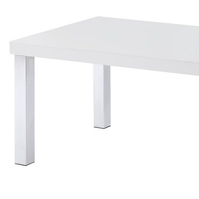 Modern Glamour High Gloss White & Chrome Rectangular Coffee Table