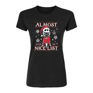 Women's - Disney - Jack Nice List Fitted Graphic T-Shirt - 1 of 2