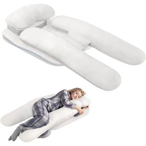 Hachikiko 3-in-1 Side Sleeper Pillow - H-Shaped Body Pillow with Wedge Support, Removable Cover for Neck/Back Pain Relief - 1 of 4
