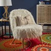 Christopher Knight Home Cheryiie Faux Fur Accent Chair White: Scandinavian Style, Polyester Upholstery, Hardwood Frame - 2 of 4