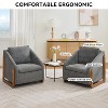 29"W Upholstered Accent Chair Arm Chair Accent Leisure Chair with Cushioned Seat and Backrest, Beige/Gray/Blue-ModernLuxe - 4 of 4