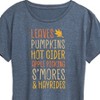 Women's - Instant Message - Fall Bucket List Leaves, Pumpkins, Hot Cider Short Sleeve Graphic T-Shirt - 2 of 4