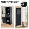 Whisen 63 in. Tall Bathroom Storage Cabinet with Glass Doors, Two Drawers and Adjustable Shelves - 4 of 4