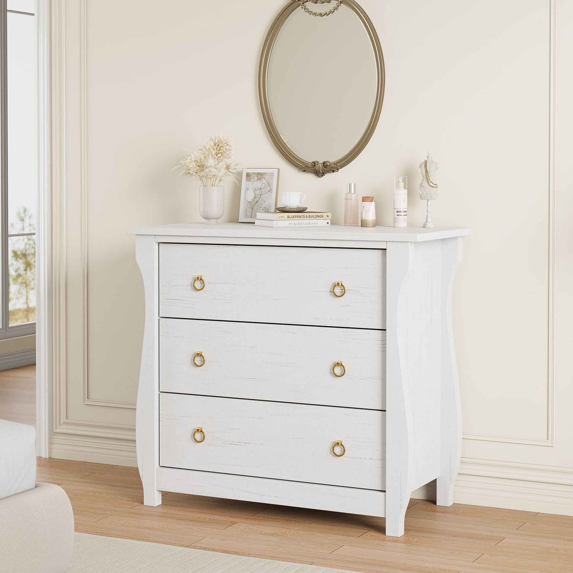 Garvee 3 Dresser for Bedroom, 29.3" Tall Drawer Dresser with Storage Freestanding, Wooden Closet Storage Chest for Living Room, Natural Oak