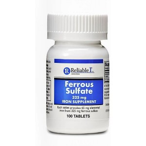 Reliable-1 Laboratories Ferrous Sulfate 325 mg Tablets for Iron Deficiency, Energy, and Healthy Red Blood Cells – 100 Tablets - 1 of 4