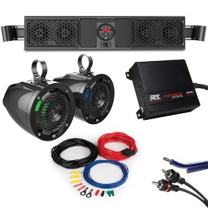 Can-Am Maverick BT Overhead Sound Bar With 2-Channel Amp, 2 Roll Cage Speaker System - 1 of 4