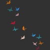 Men's Design By Humans Flying Paper Cranes Birds By Magnussons T-Shirt - 2 of 4