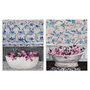 Stupell Industries Flowers In Bath Tub Interior Design, 24" x 30" - 1 of 4
