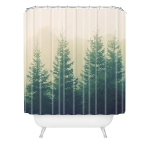 Chelsea Victoria Going The Distance Shower Curtain Green - Deny Designs: Botanical Pattern, Polyester Microfiber, Machine Washable - 1 of 4