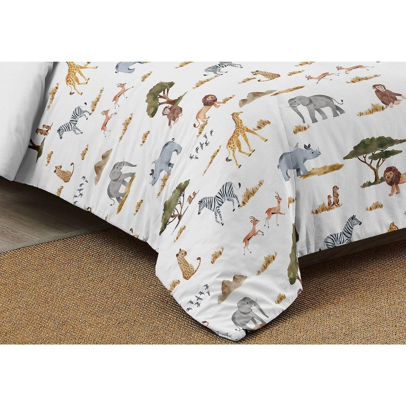 Sweet Jojo Designs Kids' Twin Comforter Bedding Set Jungle Animals Multicolor 4pc, 6 of 7