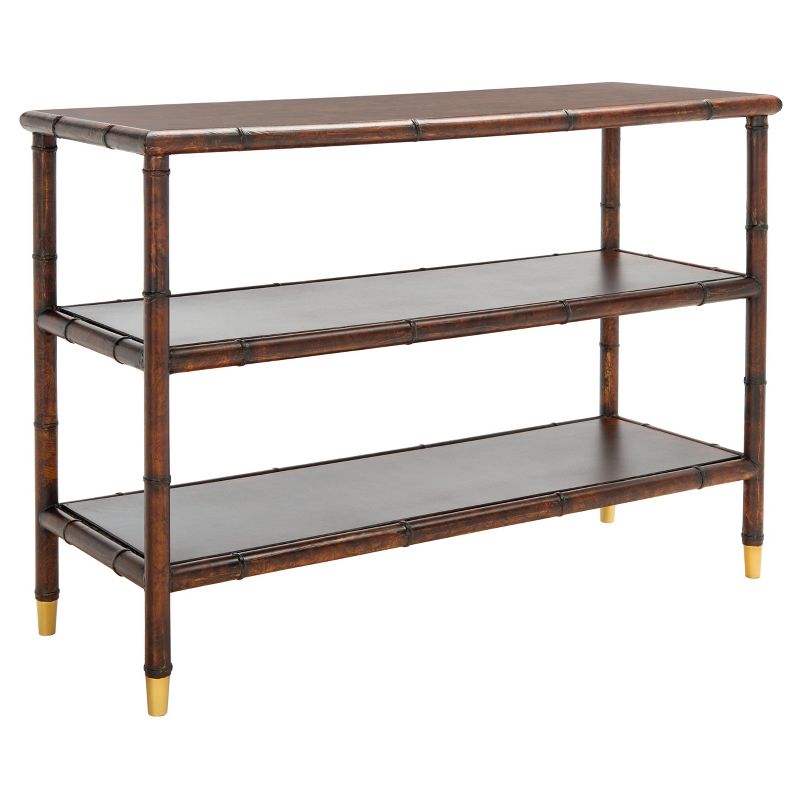 Tudor 2 Shelf Console Table - Dark Brown/Gold - Safavieh., 5 of 10