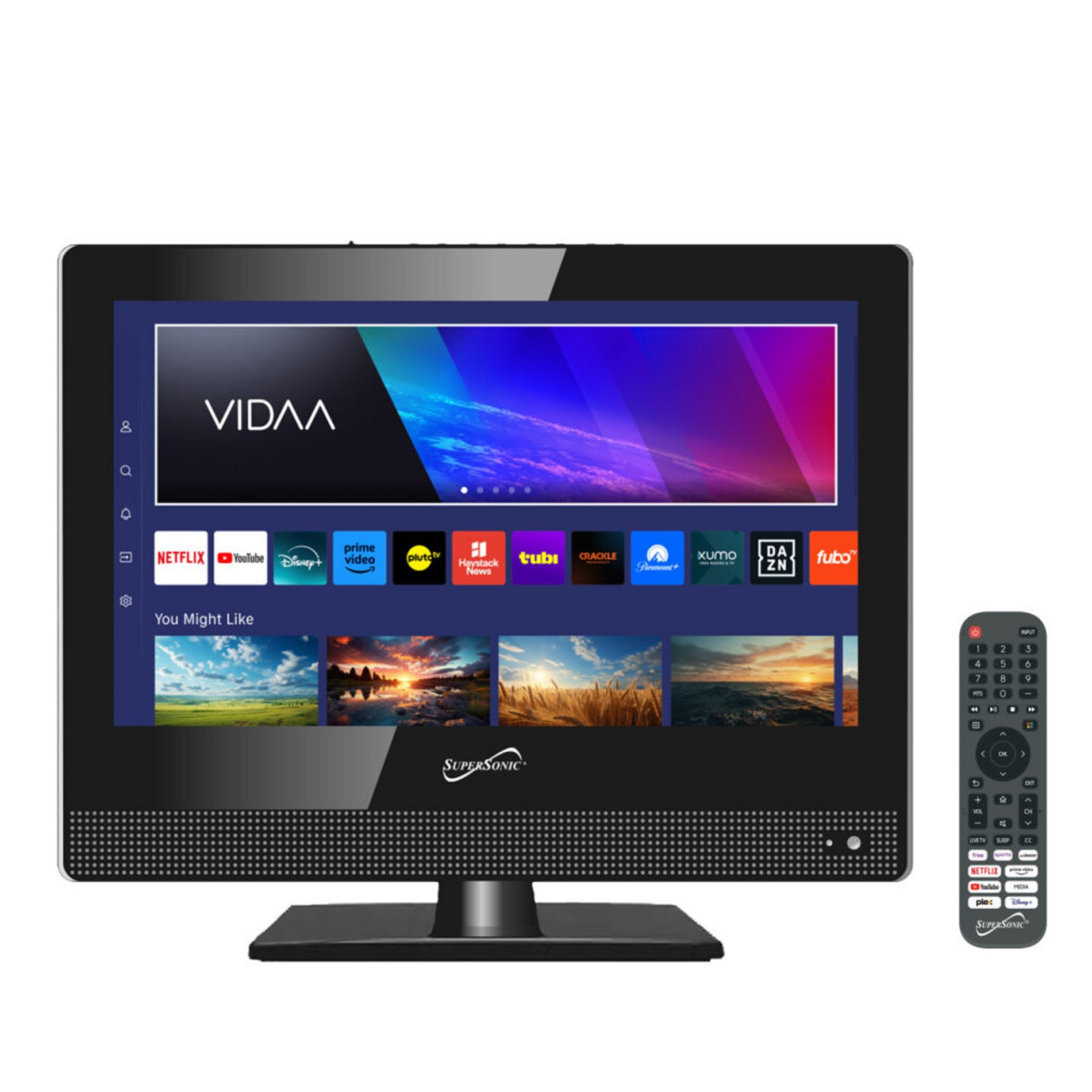 Super Sonic 15 Inch Widescreen LED HDMI Smart TV in Black