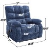 1pc Oversized Chenille Electric Recliner with Heat & Massage, Dual Motor Power Lift Chair for Elderly Support - Coolbibila - 4 of 4