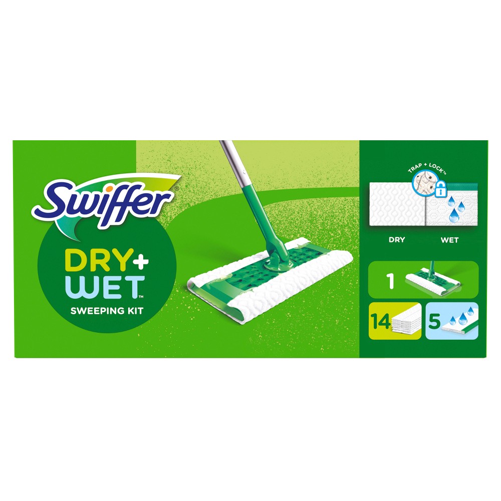 Swiffer Sweeper Dry + Wet Heavy Duty All Purpose Floor Mopping and Cleaning Starter Kit - 20ct