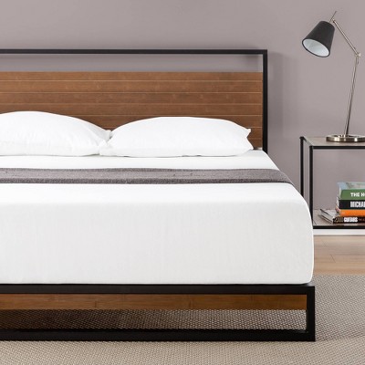 Queen Suzanne Platform Bed With Headboard Black - Zinus: Sustainable ...