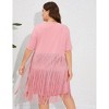 Women's Plus Size Sweetheart Neckline Dress Puff Long Sleeve A Line Slit Hem Midi Dress - 2 of 4