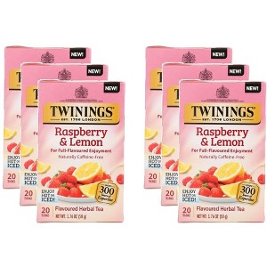 Twinings Raspberry & Lemon Flavoured Herbal Tea, 20 Count Box, Pack of 6 - 1 of 2