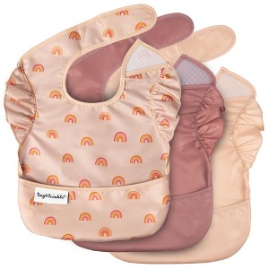 Tiny Twinkle Mess-Proof and Waterproof Baby Food Bib for Boys or Girls, Machine Washable and BPA-Free w/Adjustable Closure - 1 of 4