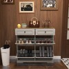 QingMoon Shoe Storage Cabinet, Entrance Shoe Rack, Narrow Shoe Organizer with 4 Flip Drawers, 2 Drawers and Adjustable Shelf for Entryway, Foyer - 2 of 4