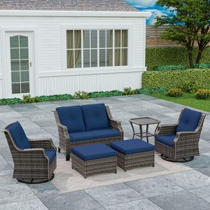 UPTIOT 6-Piece Outdoor Patio Conversation Set - 1 of 4