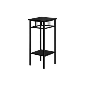 FONTOI 2-Tier Slim Side Table, Square Bedside Table with Open Storage Shelf for Living Room, Bedroom, Black, 12"*28"*12" - 1 of 4