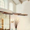LLHZSY 3 Light Integrated LED Linear Pendant Chandelier 39 3/8" Wide Wood Light Fixture for Kitchen Island Dining Room - 2 of 4