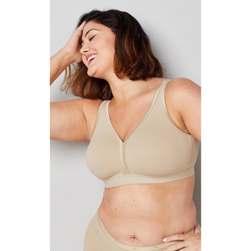 Avenue Body  Women's Plus Size Comfort Cotton Wire Free Front Close Bra -  Beige - 40d : Target