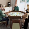 JVNOXKHexagonal Detachable Tabletop Board Game Table with Rotating Cup Holder, Solid Wood Legs（No chairs included)-Rustic Brown - 2 of 4