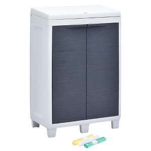 VidaXL Garden Dustbin with 3 Bags Dark Gray 25.6"x15"x40.2" - 1 of 4