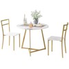 Dining Table Set for 2, Tabletop with Strong Metal Frame and Chairs with Seat & Backrest - 4 of 4