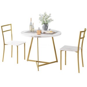 Dining Table Set for 2, Kitchen Table & Chair Sets for 2, Round Kitchen Table for Small Space, Apartment, Breakfast Nook - 1 of 4