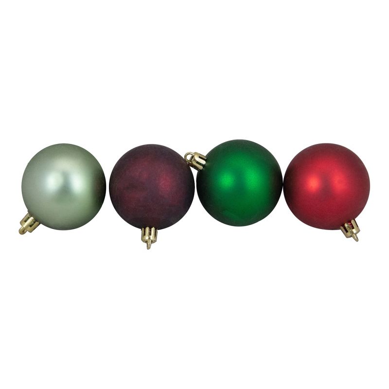 Northlight 60ct Shatterproof 3-Finish Christmas Ball Ornament Set 2.5" - Red/Green, 3 of 6