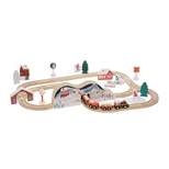 Manhattan Toy Alpine Express 49-Piece Wooden Toy Train Set with Scenic Accessories for Toddlers 3 Years and Up