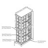 FURNIinspire Utility Storage Cabinets Antique Display Cabinet, Showcase With Glass Doors For Collections, Living Room, Brown, 15.75"*30.32"*68.7" - 3 of 4