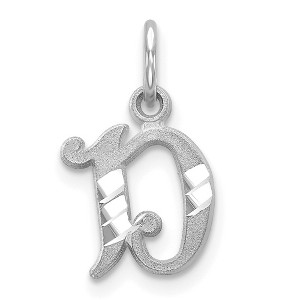 Black Bow Jewelry 14k White Gold, Isabelle Collection, Mini Letter D Initial Charm - 1 of 4