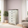 Garvee Chest of Dresser, Vintage Wood 5 Drawer Tall Dresser Storage Organizer for Closet, Bedroom, Nursery, Living Room, Hallway, White - 3 of 4