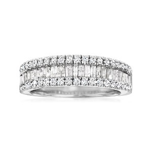 Ross-Simons 1.00 ct. t.w. Baguette and Round Diamond Ring in Sterling Silver - 1 of 4